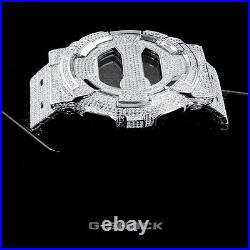 14K White Gold Finish Designer G Shock Metal Band Custom Digital Watch GD100 New