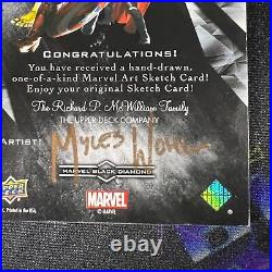 2021 Upper Deck Marvel Black Diamond Sketch Card Myles Wohl Iron Man #SKT-1