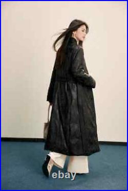 2023 Belted Women Long Coat Women's Winter Tie Belt Waist Trench Coat M-XL