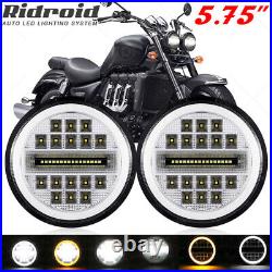 2PCS 5.75 inch Motorcycle LED Headlight Hi/Lo Beam For Triumph Rocket III 2300