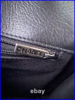 Auth Chanel Classic Flap CC # 5 Studs Embossed Calfskin Shoulder Crossbody Bag