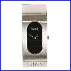 Authentic Gucci 2400L Oval Dial Stainless Steel Ladies Bangle Bracelet Watch