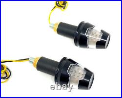 Bar End LED Indicators for 22mm 25mm 28mm Motorcycle Handlebars Easy Fit PAIR
