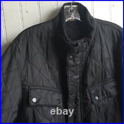 Barbour International Ariel Black Diamond Polarquilt Motorcycle Jacket Large