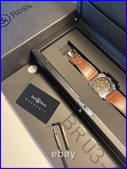 Bell & Ross BR03-92 Golden Heritage Automatic Pilot Watch Full Set AU Stock