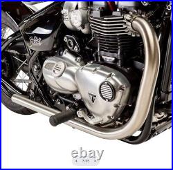 British Customs Drag Performance Tips Brushed Stainless TRIUMPH 1200cc BOBBER