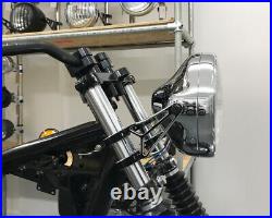 Chrome Motorbike Headlight 7.5 55W Shallow Homologated for Project Bike