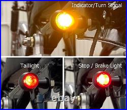 Custom Harley Davidson Sportster Rear Indicators with Stop Tail Lights BLACK