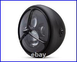 Custom LED Headlight with 3 Line Grill Design for Triumph Bonneville T100 T120