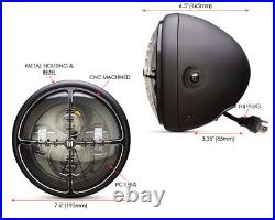 Custom Street Bike Motorcycle LED Headlight 7.7 inch with Target Grill Design