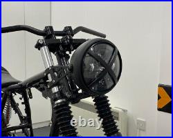 Custom Street Bike Motorcycle LED Headlight 7.7 inch with X Rally Lens Grill