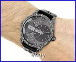 Designer Unisex Diesel Sports Watch Daddy Black Crystal Diamonds 46mm Limited
