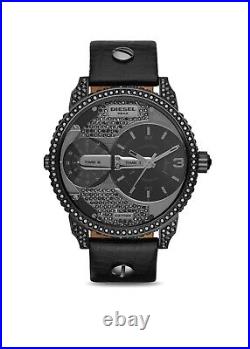 Designer Unisex Diesel Sports Watch Daddy Black Crystal Diamonds 46mm Limited