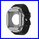Diamond inlaid stainless steel case rubber strap Mod kit for Apple Watch 44/45mm