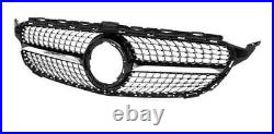 For Mercedes C Class W205 2015-2018 Front Bumper Grille Black AMG Diamond Style