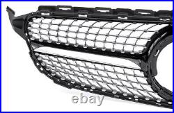 For Mercedes W205 C Class Black Diamond Grill Grille Amg C43 Look 2015-2018