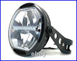 HOMOLOGATED LED Motorcycle 7 Headlight & Brackets Cafe Racer Streetfighter