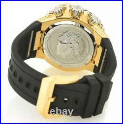 Invicta 53mm Reserve Bolt Hercules Swiss Gold Plated Black Strap Chrono Watch