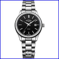 LB05092/04 Rotary Ladies Oxford Black Dial Stainless Steel bracelet watch £169