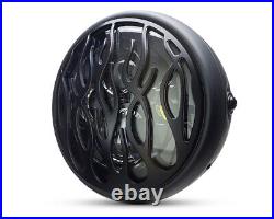 LED Headlight with Flame Grill for Custom Project BMW R65 R80 R100 Front End