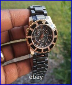 LeVian Ceramic Blackberry Diamond Black Stainless Steel Unisex Watch ZAG261