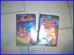 Lot of 2 1993 Disney Aladdin & King of Thieves VHS Tape Black Diamond Classic