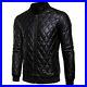 Men’s Genuine Lambskin Leather Diamond Quilted Design Jacket Bomber Biker Jacket