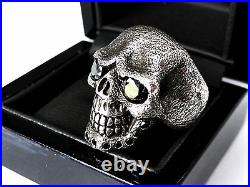 Men's Sandman Silver Skull Ring With Black Diamonds 2.50 ct Limited Edition