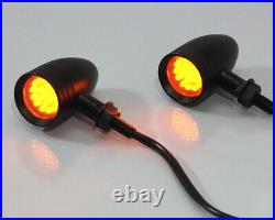 Motorbike LED Indicators 2 PAIRS Black Alloy Project Cafe Racers Streetfighters