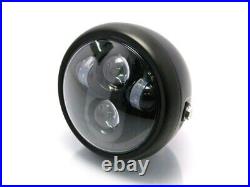 Motorcycle 6.5 LED Headlight with DRL Projector Cafe Racer & Streetfighter