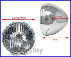 Motorcycle Headlight 7.5 55W Homologated Chrome for Retro Cafe Racer Project