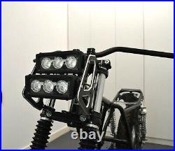 Motorcycle Headlight LED Streetfighter Light Bar Dual Double for 42-43mm Forks
