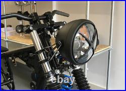 Motorcycle LED Headlight 7.7 inch X Shaped Grill Cafe Racer or Scrambler