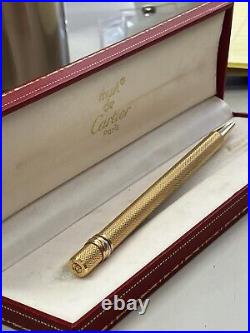 Must De Cartier Pen Special Edition Diamond Cut Gold