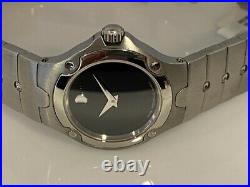 NEW Movado Sports Edition Stainless Women's Watch Black Museum Dial #0604459