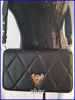 NWT VALENTINO ORLANDI Black Diamond Quilted Crossbody Shoulder Bag Clutch
