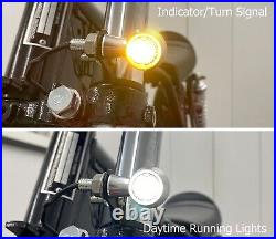 Polished Custom Motorcycle Indicators Turn Signals with DRL Running Lights