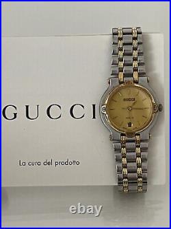 RPR £1250 Authentic Gucci GG Ladies Stainless Steel (two tone) watch 9000L