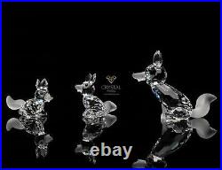 SWAROVSKI Figurines Large Fox and 2 Mini 013837+014956+014955