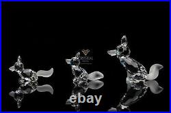 SWAROVSKI Figurines Large Fox and 2 Mini 013837+014956+014955