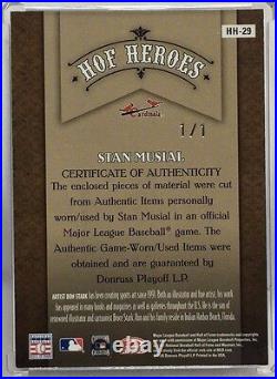Stan Musial 2005 Diamond Kings HOF Heroes BLACK Framed Bat / Jersey Auto #'d 1/1