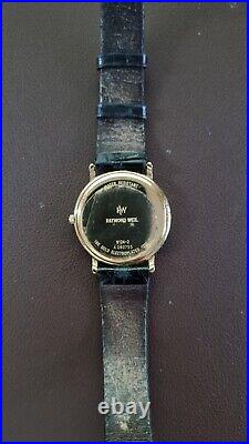 Vintage Raymond Weil 9124 Geneve 18k Gold Electroplated Watch/Water Resistance
