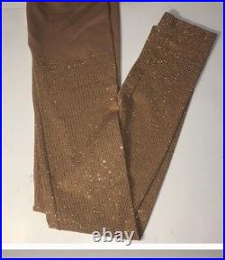 Wolford Diamond Shine Leggings Limited Edition Numbered Tan/Gold Sm 14548 25